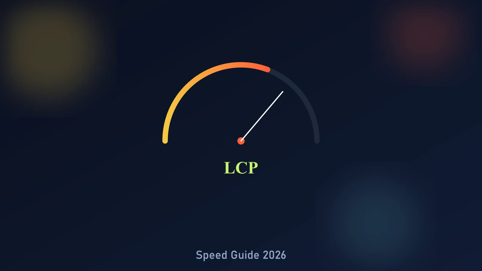 Shopify speed optimization guide 2026 — Core Web Vitals LCP, INP, and CLS performance dashboard illustration
