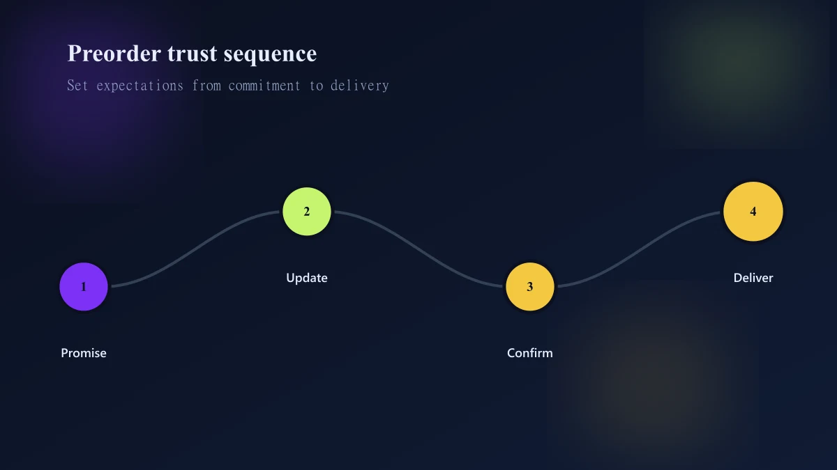 Trust contract for Shopify preorders covering date payment and cancellation