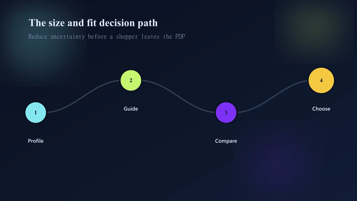 Size and fit decision model combining body, garment, and preference inputs