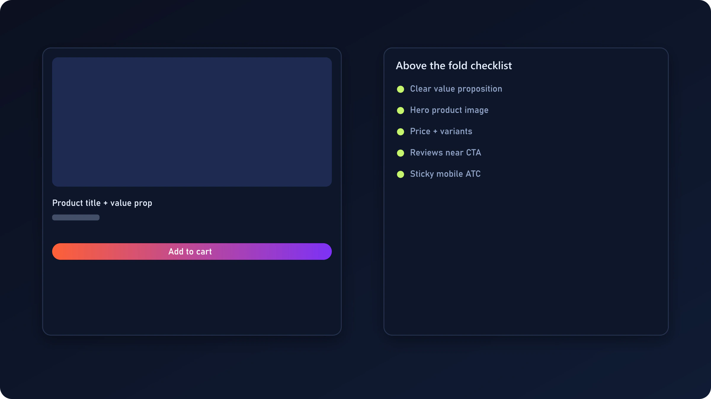 High-converting Shopify product page layout with media, benefits, trust signals, and call to action